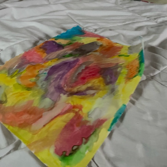 Dynamic Purple and Red Abstract Painting - Picture 9 of 17